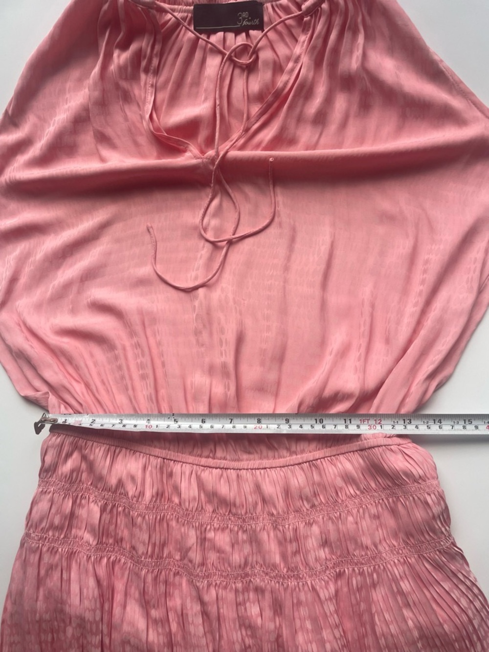 3RD & Fourth Pink Satin Halter Mini Dress Size Medium - Picture 4 of 8